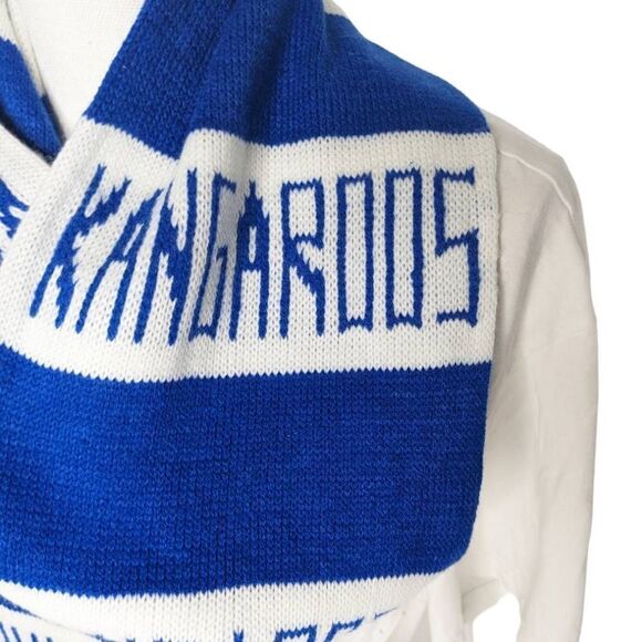 Kangaroos Knit Striped Pattern Blue White Scarf Lightweight - Picture 3 of 12